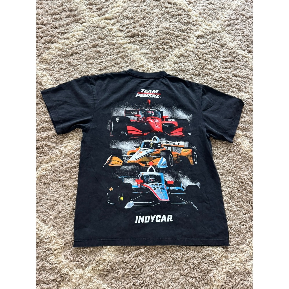Team Penske IndyCar Racing Graphic T-Shirt Black Mens Size Medium